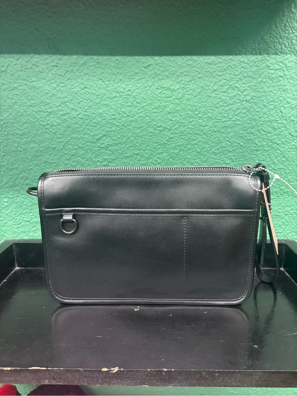 Coach Black Leather Messenger Crossbody Bag